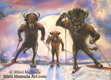 Bison by Skis