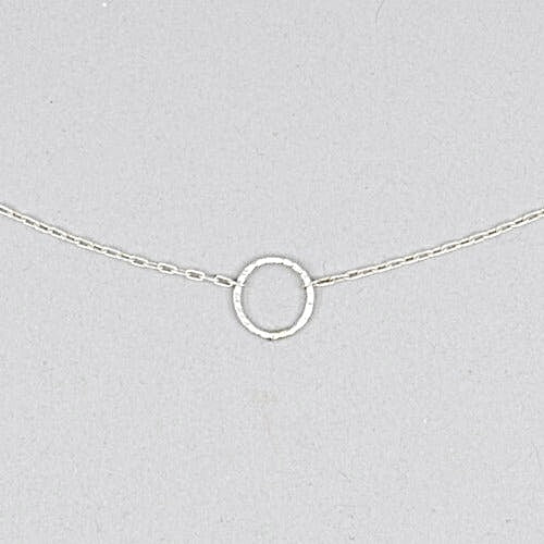 Silver Tiny Eclipse Necklace on 16