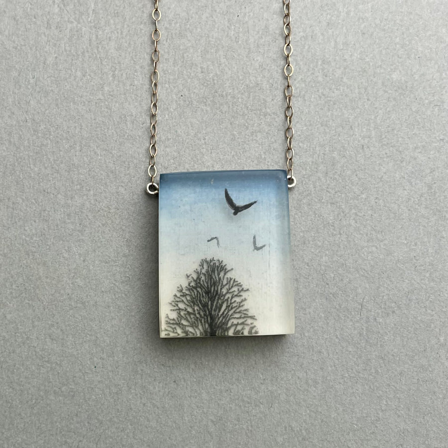 Necklace - Birds Over Trees