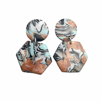 Clay and Resin Dangles - Zebra Marble