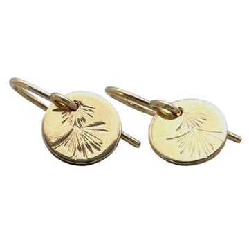 Earrings - Disk with Pine Tips