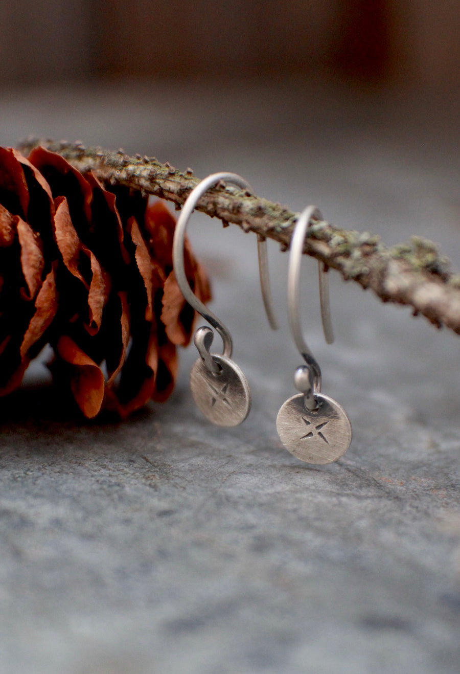 Silver Tiny Lumiere Coin Earrings