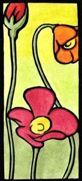 Poppies #2 - Original Linocut