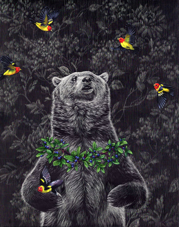 Grizzly with Tanagers